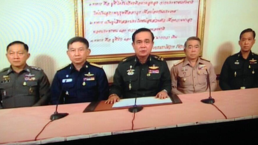Thailand army chief General Prayut Chan-O-Cha announces coup