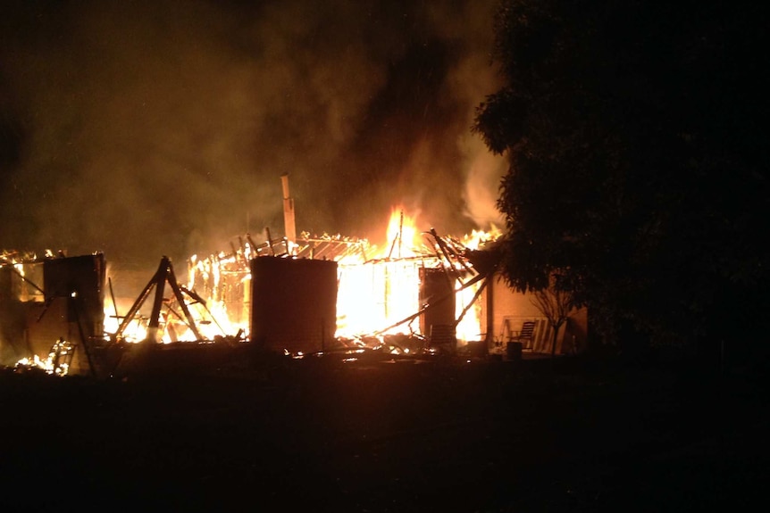 A fire has destroyed a home in Ballarat.