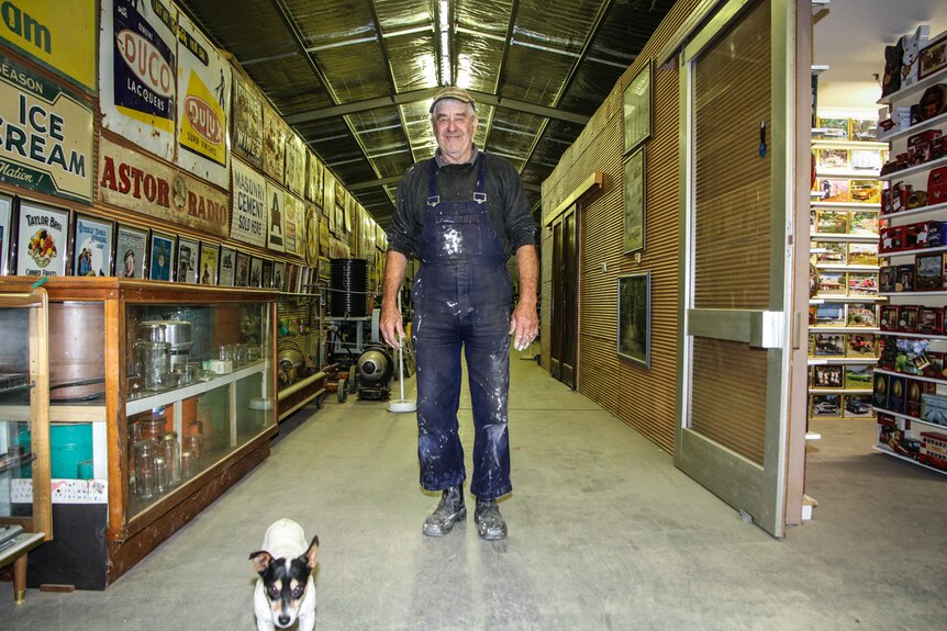 Michael Woods standing in the hallway of the Woods Heritage and Farming Museum.