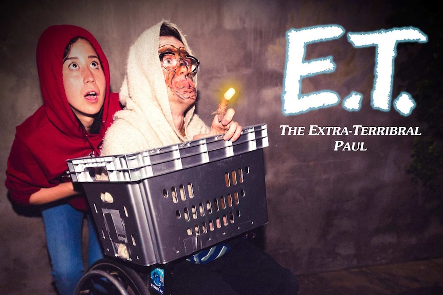 Nina Oyama, Angus Thompson dressed up as characters from E.T.