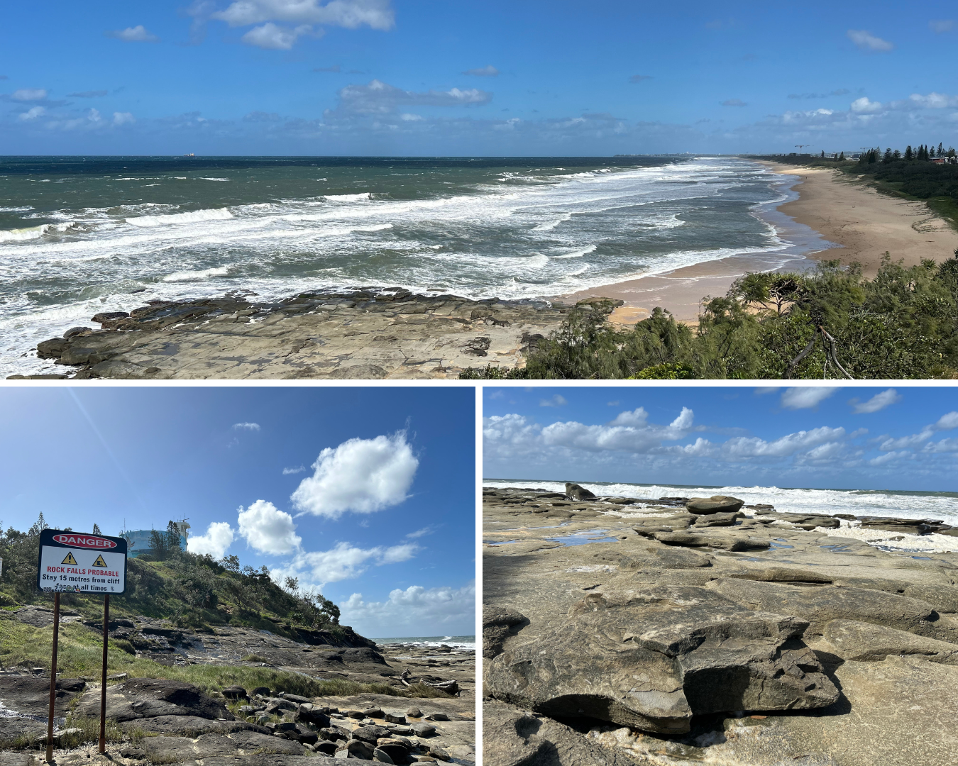 A collage shows the cliffs at Point Cartwright