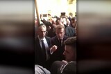 French President Emmanuel Macron yells at Israeli guards for following him into Church of St. Anne
