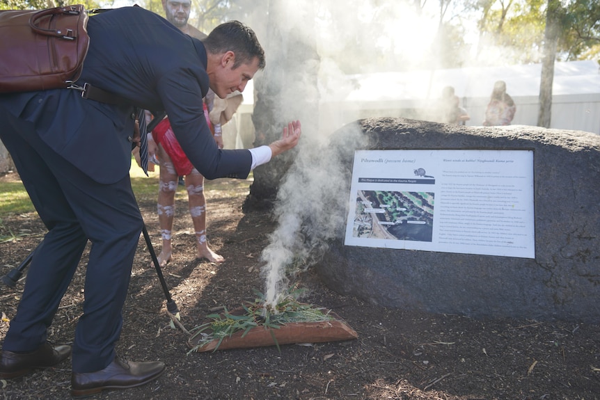 A smoking ceremony in Adelaide.