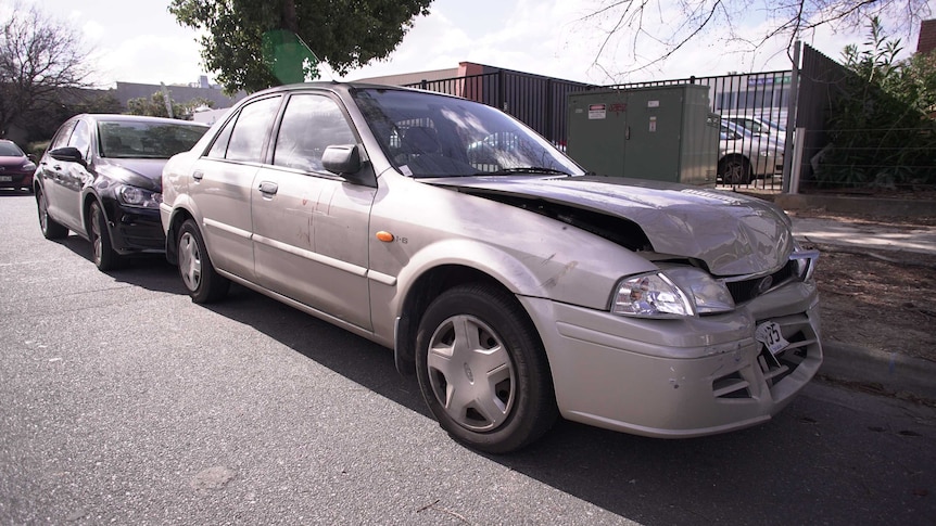 Damaged car Hindmarsh shooting