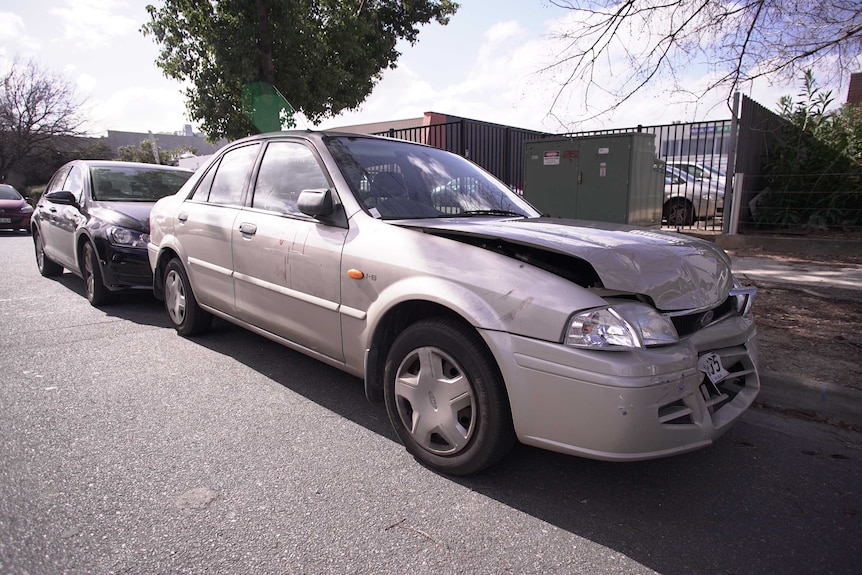 Damaged car Hindmarsh shooting