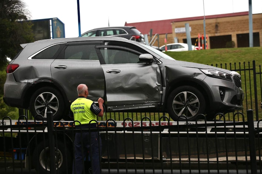 A damaged car