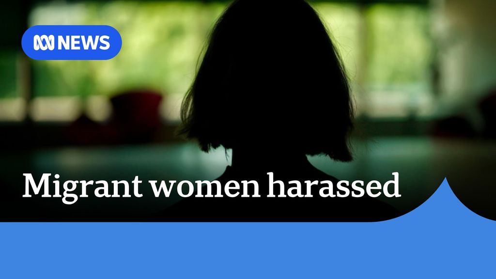 Migrant women harassed: Silhouete of a woman with short hair.