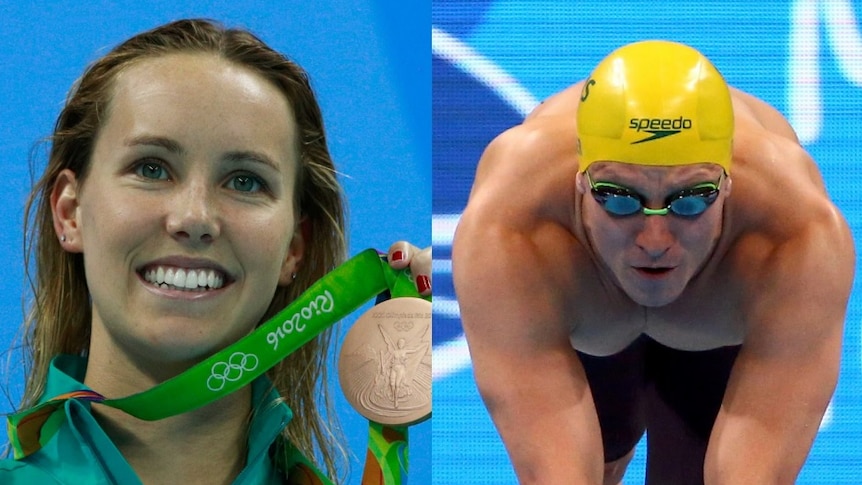 Composite of Emma McKeon and Josh Palmers, Rio 2016