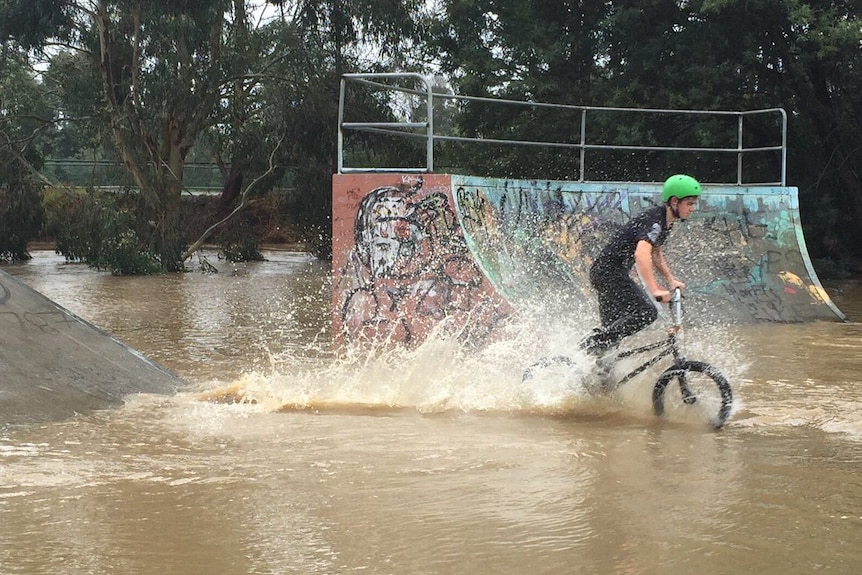 Traralgon skate park flooded