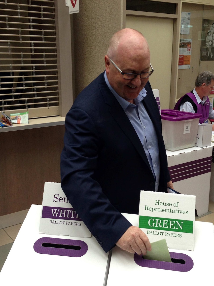 Braddon Liberal MP Brett Whiteley casting his ballot July 2, 2016