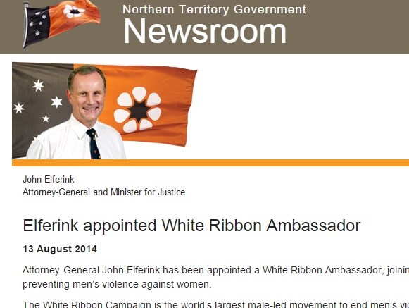 John Elferink announced as White Ribbon ambassador
