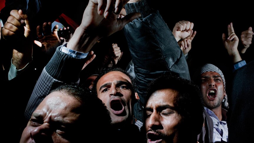 Protesters cry, chant and scream in Cairo’s Tahrir Square, after listening to Hosni Mubarak.