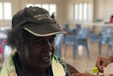 A Torres Strait Island man receiving his vaccination