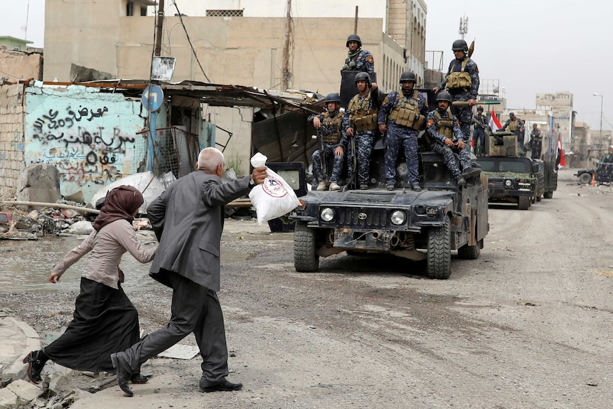 Residents cheer government troops in western Mosul