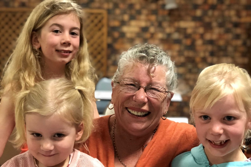 Gail Baker with her grandchildren.