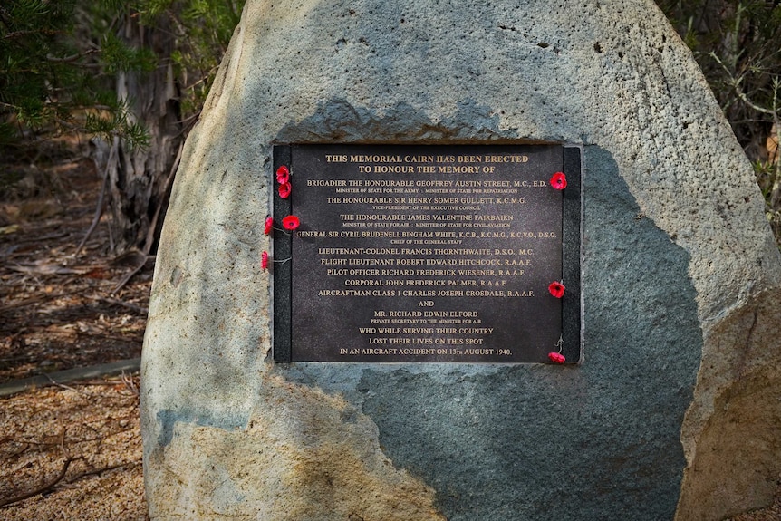 Memorial cairn at the crash site near Queanbeyan