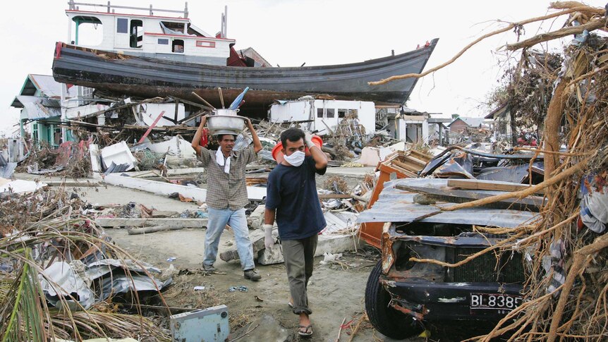 Aftermath of tsunami in Banda Aceh