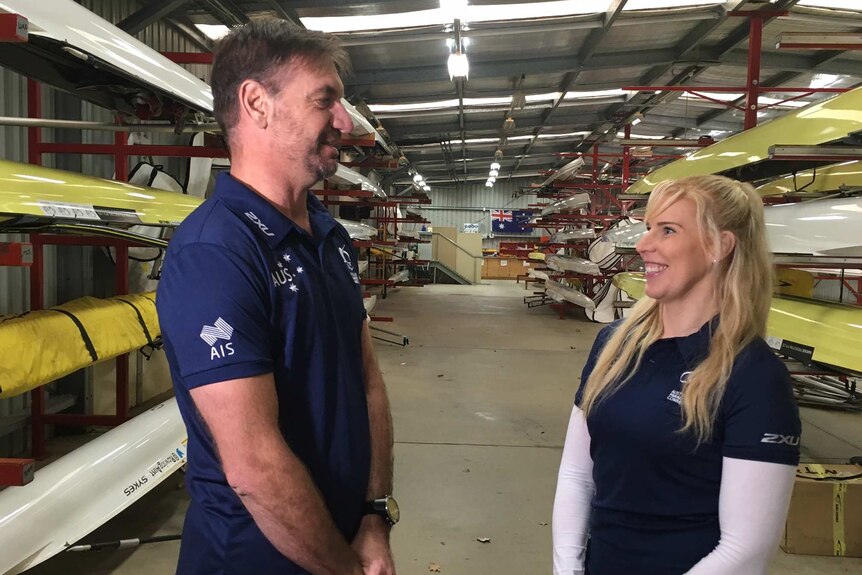 Canberra rowers Kathryn Ross and Gavin Bellis.