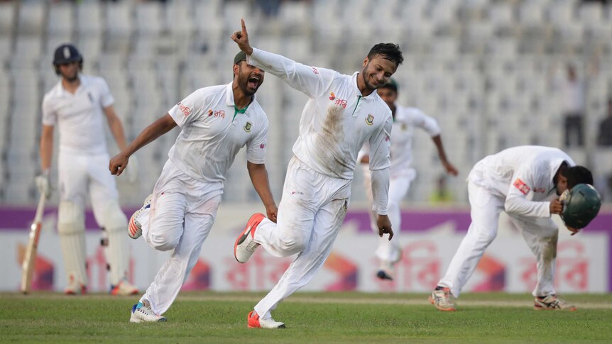 Bangladesh celebrates Test win over England
