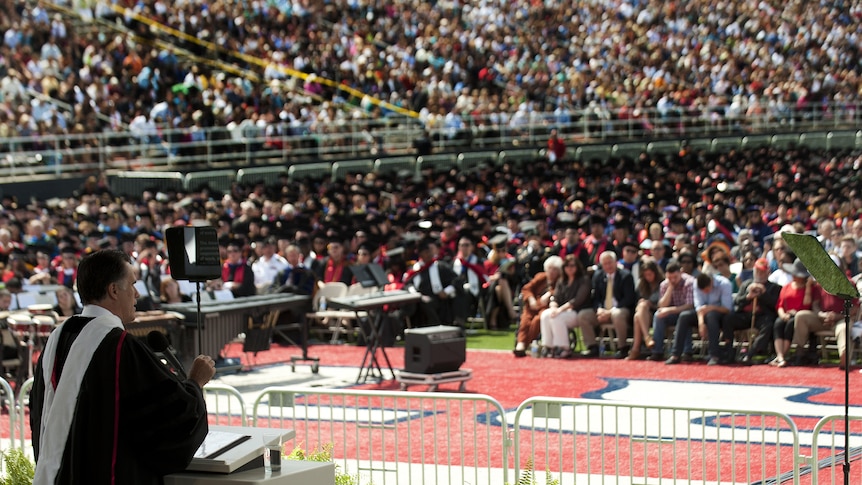 Romney addresses Liberty Uni students