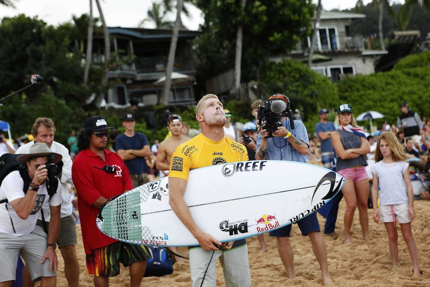 So close ... Mick Fanning fell just short of winning a fourth world title