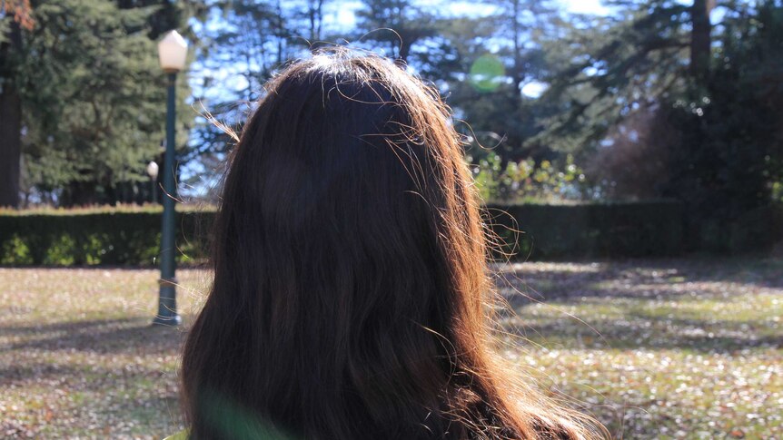 The back of a woman's head