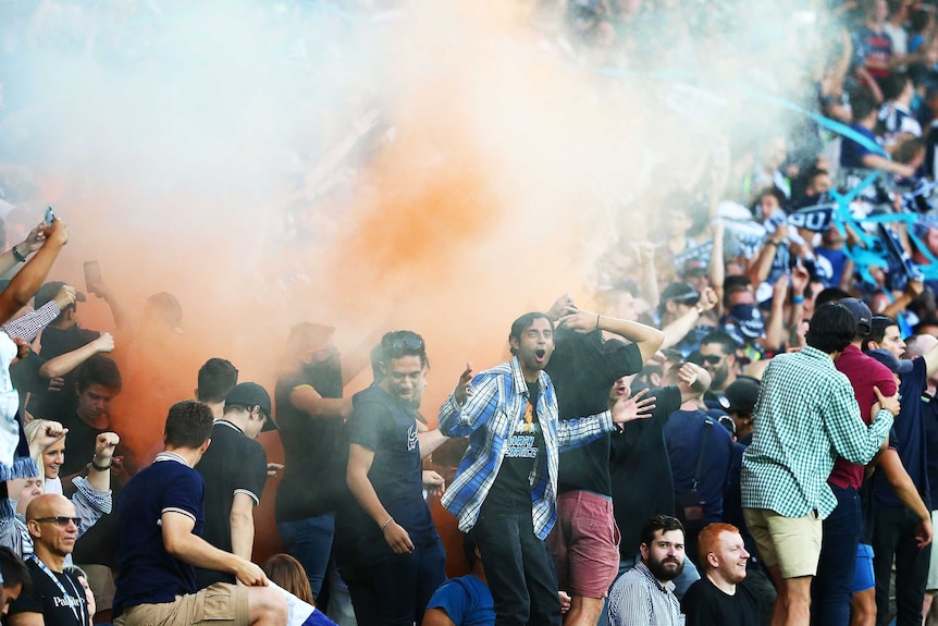 Trouble flares at Melbourne derby