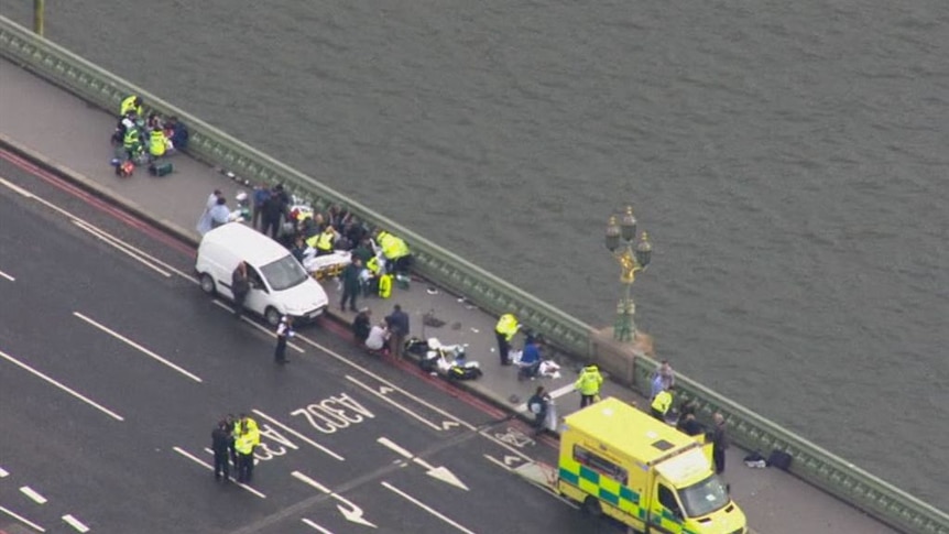 Injured treated on Westminster Bridge
