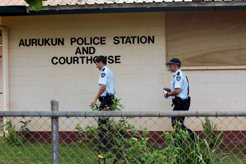 Police Officers arrive at the Aurukun Police Station