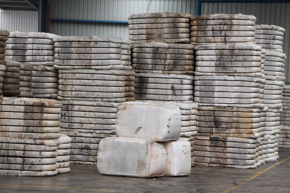 Bales of wool for export.