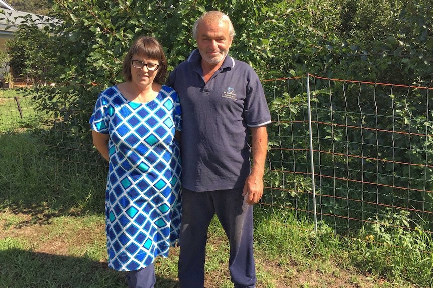 Phil Norris and Rhonda Ayliffe on their dairy farm at Cobargo NSW