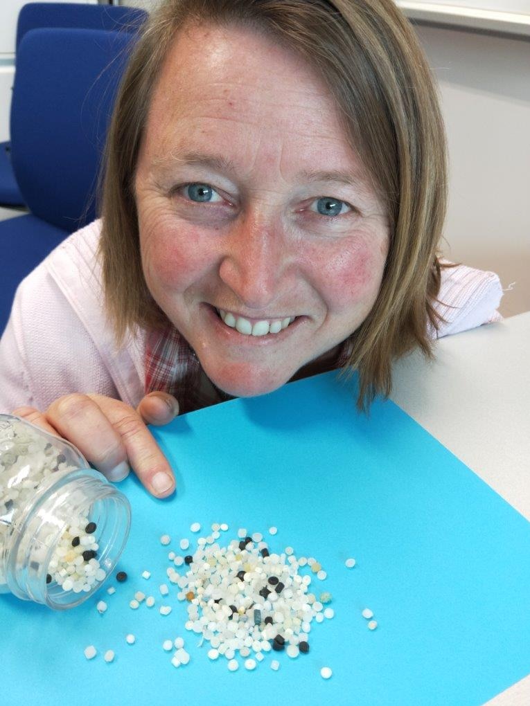 Dr Harriet Paterson with nurdles