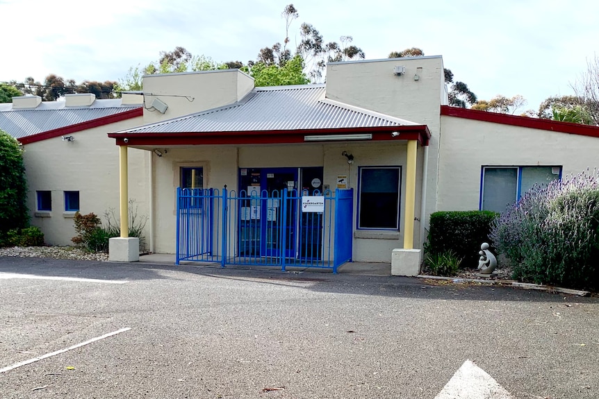 A closed childcare centre building at Glenroy, on an overcast day.