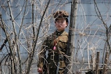Guard stands watch outside a North Korean prison