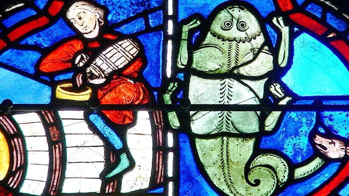 Detail for Scorpio from the Zodiac Window, Chartres Cathedral