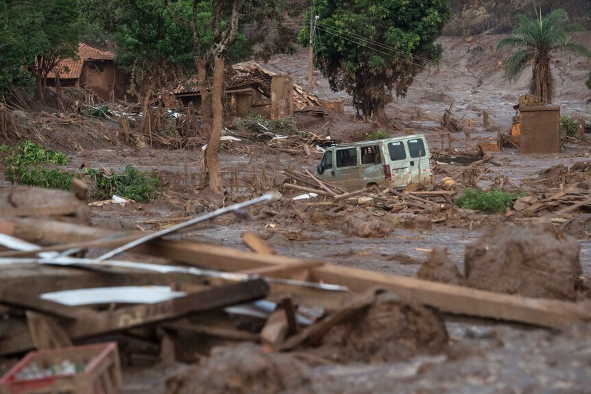 Car swept away by Brazil dam disaster