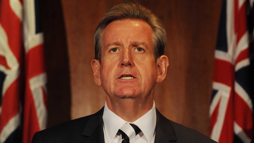 NSW Premier Barry O'Farrell at a press conference