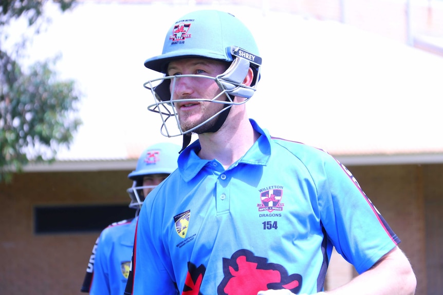 Cameron Bancroft ready to bat for Willetton against Midland-Guildford at Burrendah Park in Perth.