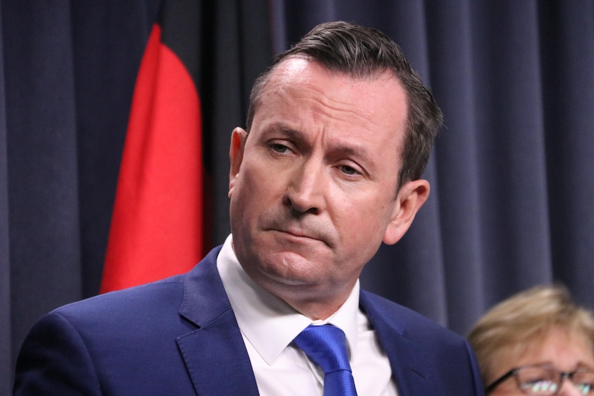 Premier Mark McGowan at a press conference