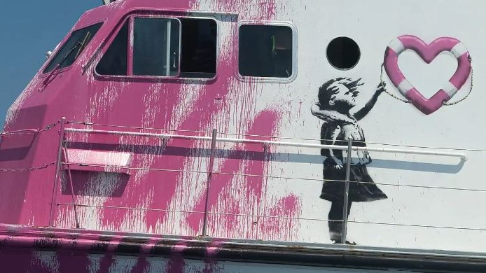Banksy refugee boat calls for help after picking up migrants in the  Mediterranean Sea - ABC News