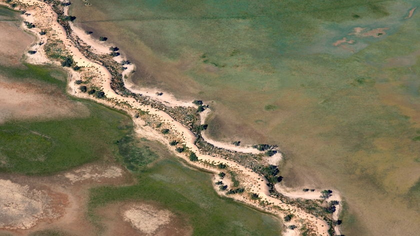 Ariel shot of pastoral country in South Australia