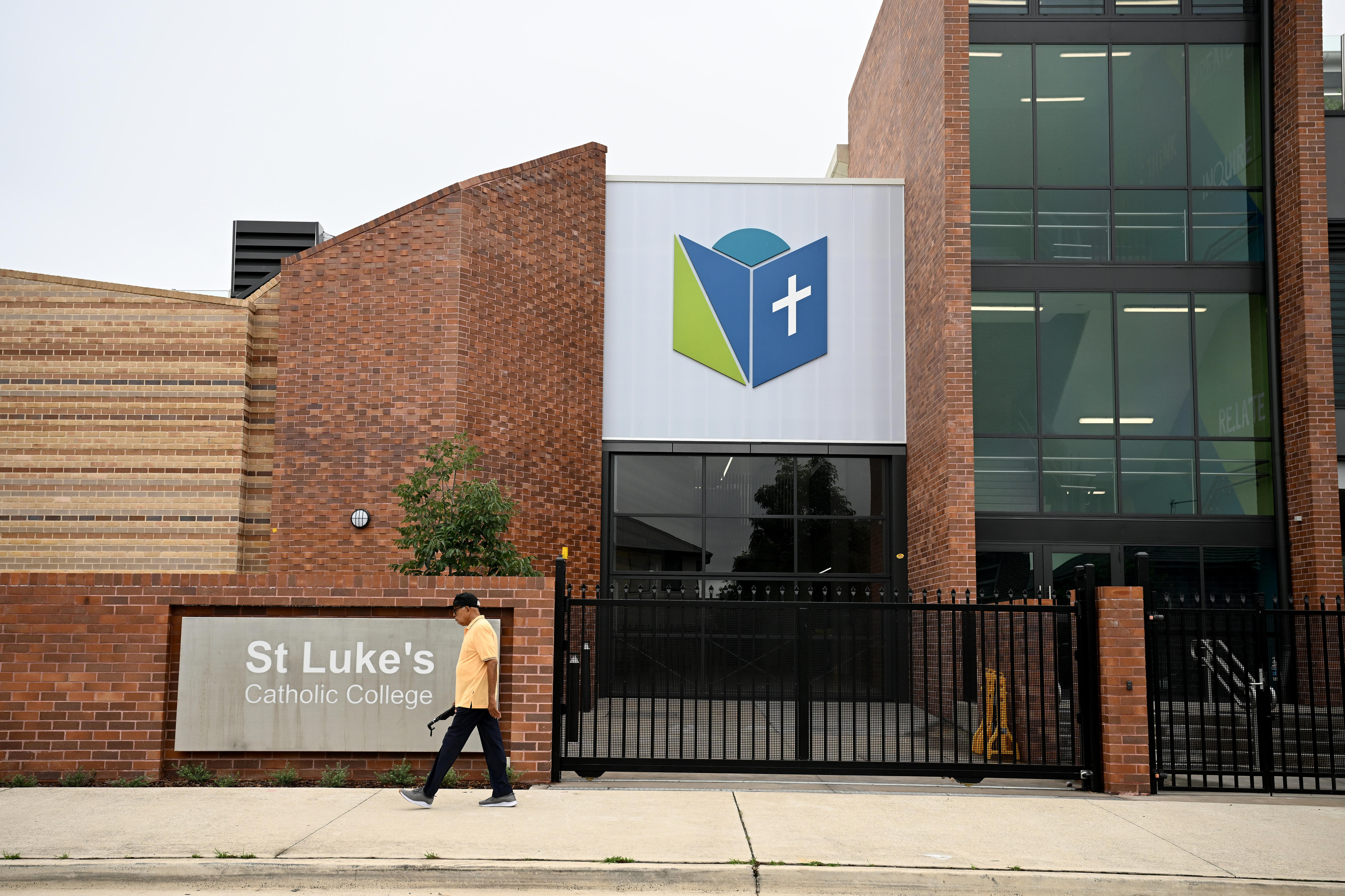 an outside shot of St Luke’s Catholic College at Marsden Park in Sydney which has tested positive for asbestos