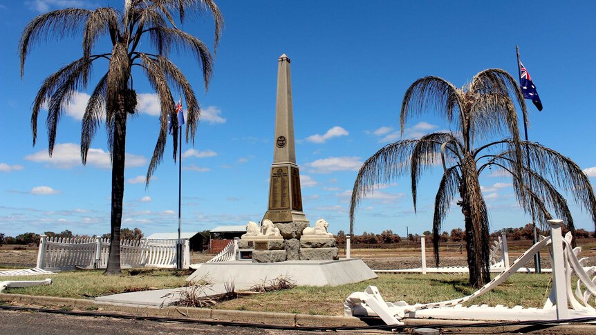 The Yarloop war memorial in south-west WA survived January's bushfire.