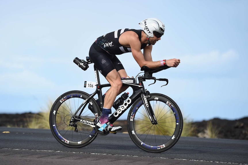 Leigh Chivers during the cycling leg of the Hawaiian Ironman