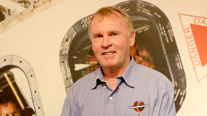 Astronaut Andrew Thomas at the South Australian Museum.