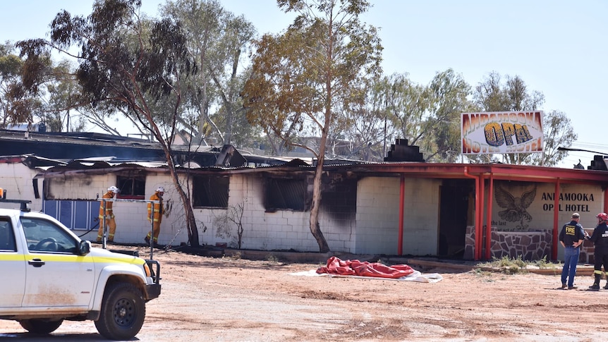 pub burnt in flames 