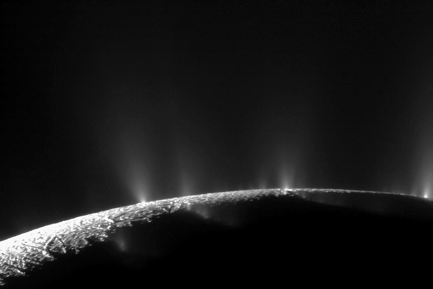 Plumes on Enceladus.