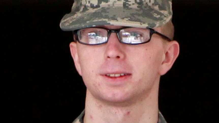Bradley Manning is escorted from the courthouse at Fort Meade.