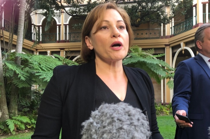 Deputy Premier Jackie Trad outside Parliament