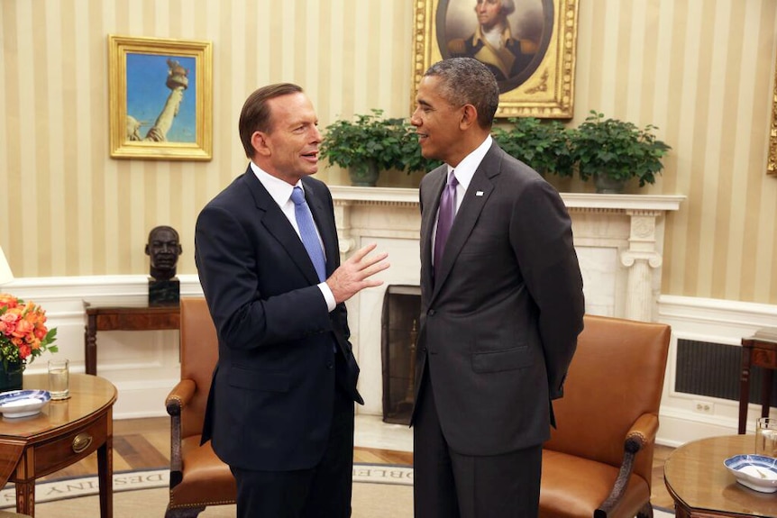Tony Abbott meets Barack Obama in the Oval Office